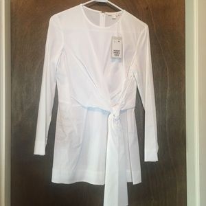 COS White Long Sleeve Wrap Blouse